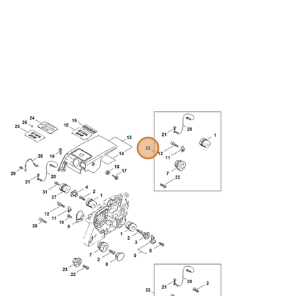 STIHL part 1119-007-1017 — IPL diagram snippet (6x zoom, amber highlight)