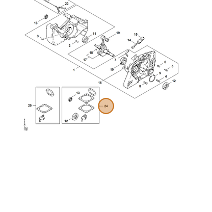 STIHL part 1119-007-1050 — IPL diagram snippet (6x zoom, amber highlight)