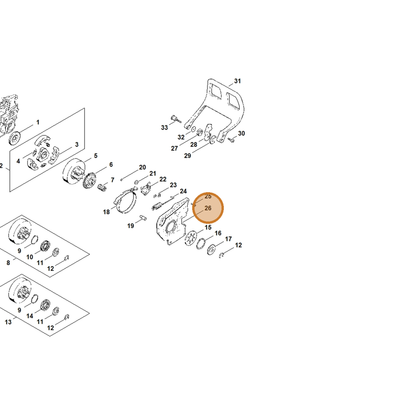 STIHL part 1119-021-1102 — IPL diagram snippet (6x zoom, amber highlight)