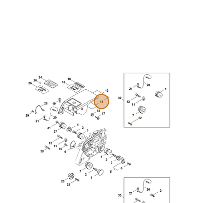 STIHL part 1119-084-8300 — IPL diagram snippet (6x zoom, amber highlight)