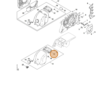 STIHL part 1119-120-1500 — IPL diagram snippet (6x zoom, amber highlight)