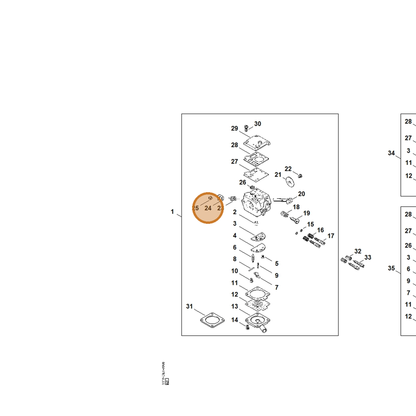 STIHL part 1119-121-2801 — IPL diagram snippet (6x zoom, amber highlight)