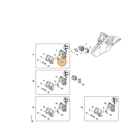 STIHL part 1119-121-2900 — IPL diagram snippet (6x zoom, amber highlight)