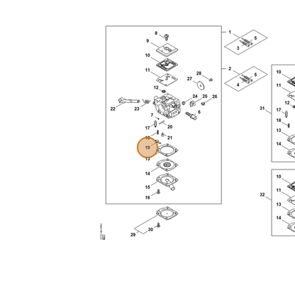 STIHL part 1119-121-5002 — IPL diagram snippet (6x zoom, amber highlight)