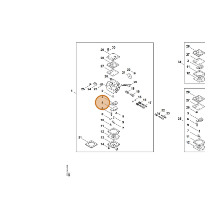 STIHL part 1119-121-7401 — IPL diagram snippet (6x zoom, amber highlight)
