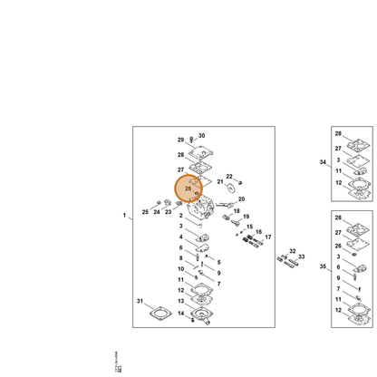 STIHL part 1119-121-7801 — IPL diagram snippet (6x zoom, amber highlight)