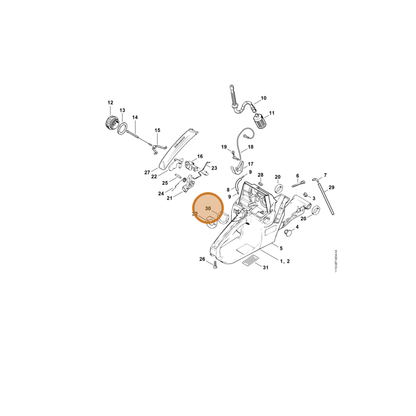 STIHL part 1119-121-8600 — IPL diagram snippet (6x zoom, amber highlight)