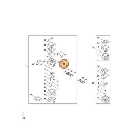 STIHL part 1119-122-3003 — IPL diagram snippet (6x zoom, amber highlight)