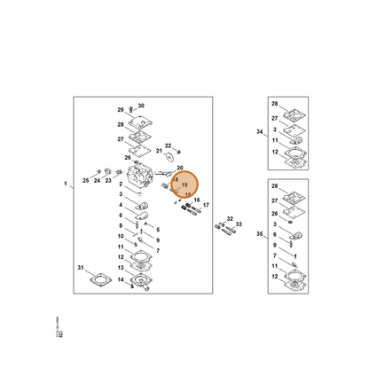 STIHL part 1119-122-6201 — IPL diagram snippet (6x zoom, amber highlight)