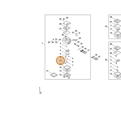 STIHL part 1119-122-7101 — IPL diagram snippet (6x zoom, amber highlight)