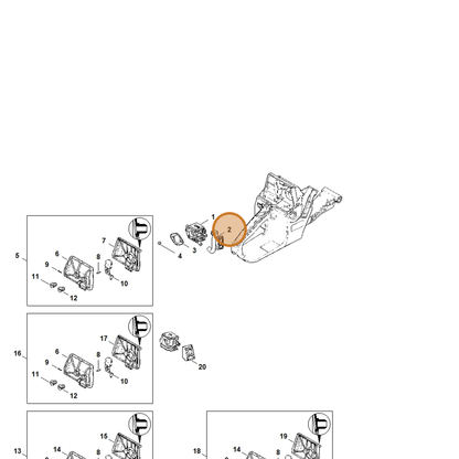 STIHL part 1119-123-7502 — IPL diagram snippet (6x zoom, amber highlight)
