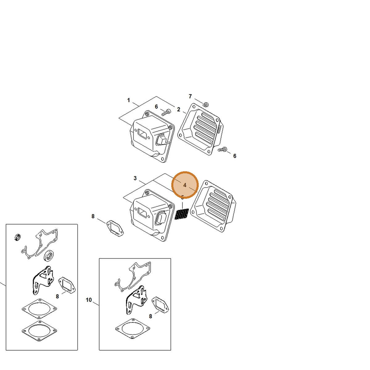 STIHL part 1119-145-0806 — IPL diagram snippet (6x zoom, amber highlight)