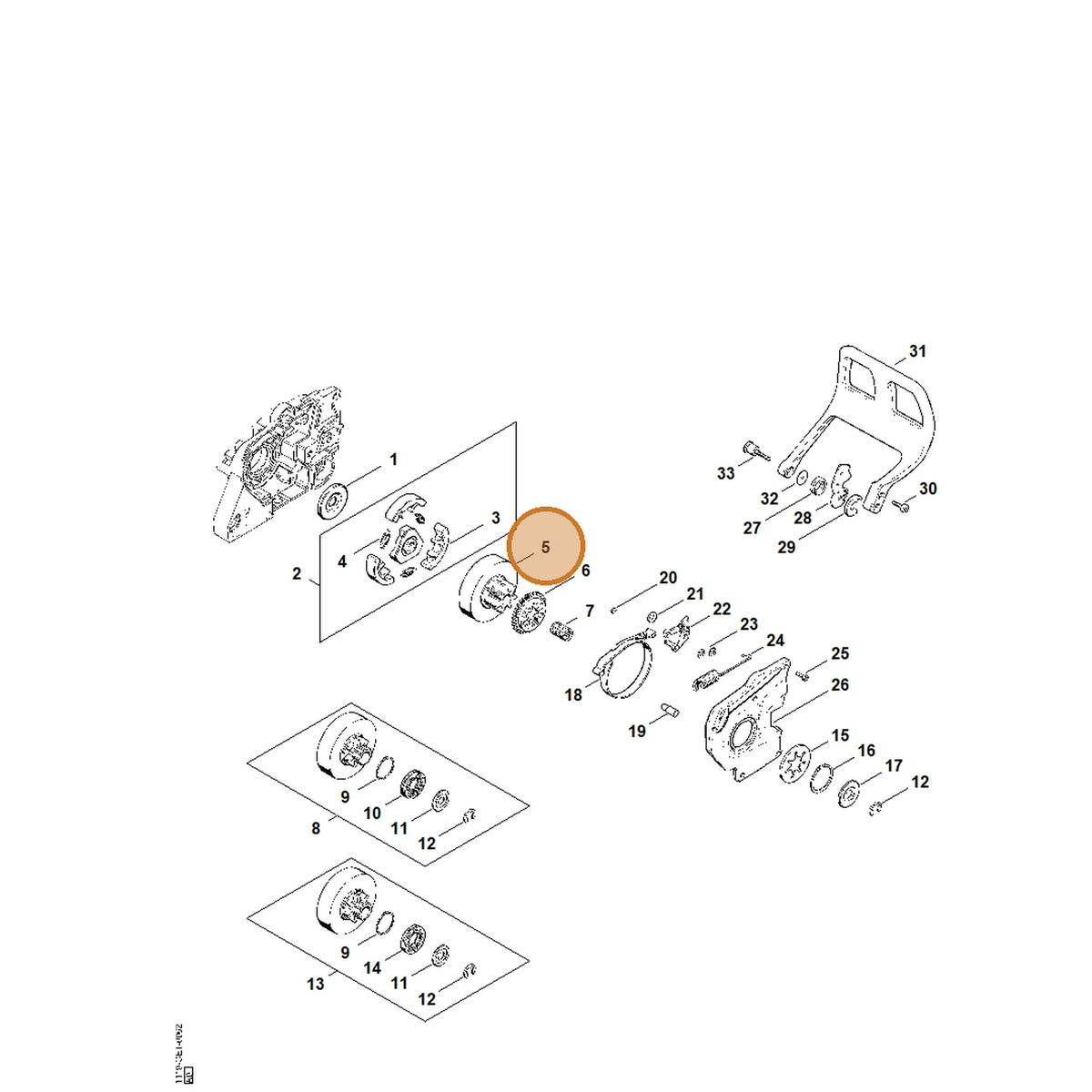 STIHL part 1119-640-2000 — IPL diagram snippet (6x zoom, amber highlight)