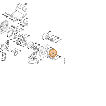 STIHL part 1119-642-7800 — IPL diagram snippet (6x zoom, amber highlight)