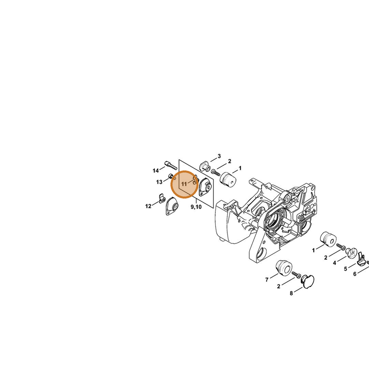 STIHL part 1119-791-1200 — IPL diagram snippet (6x zoom, amber highlight)