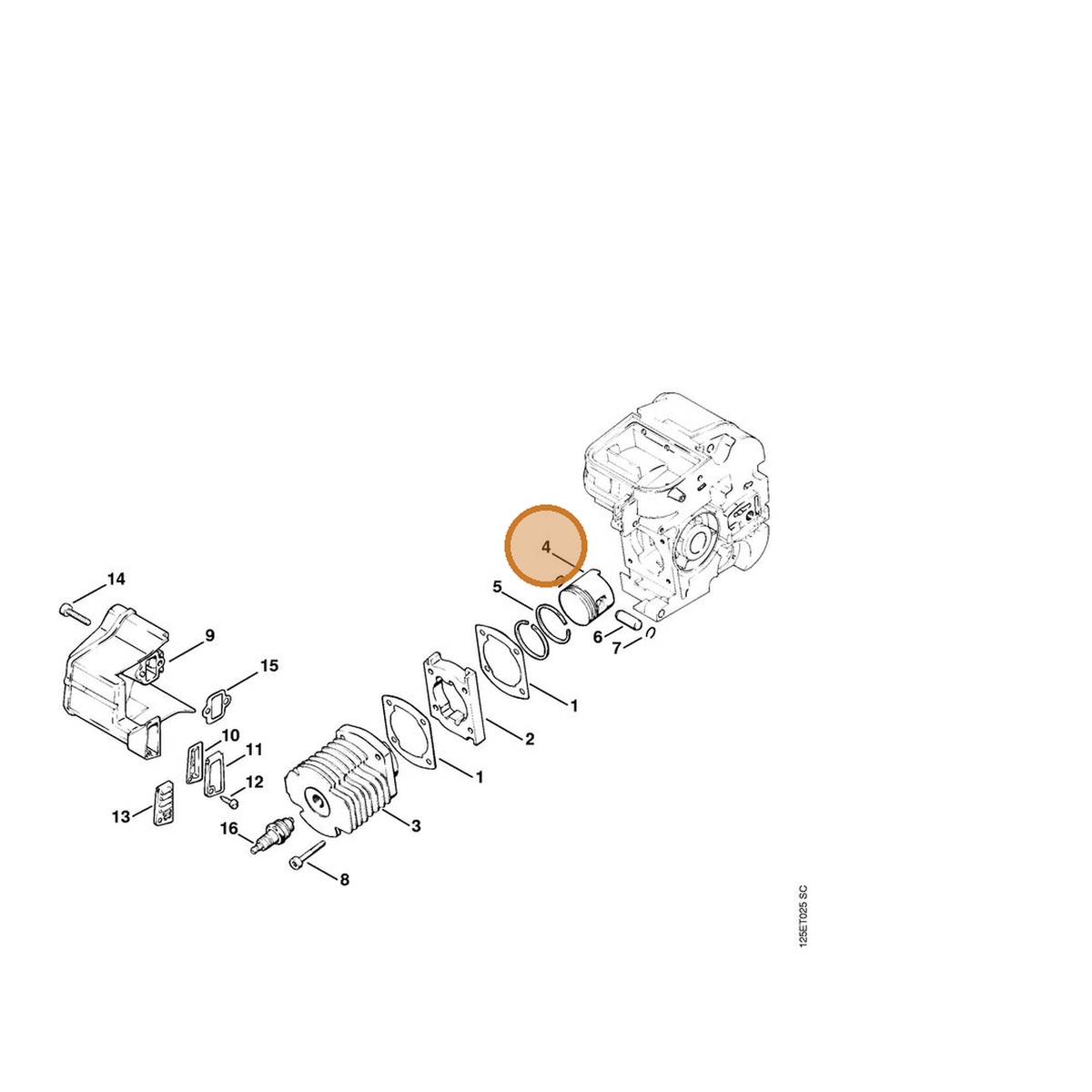 STIHL part 1120-030-2008 — IPL diagram snippet (6x zoom, amber highlight)