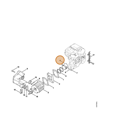 STIHL part 1120-030-2010 — IPL diagram snippet (6x zoom, amber highlight)