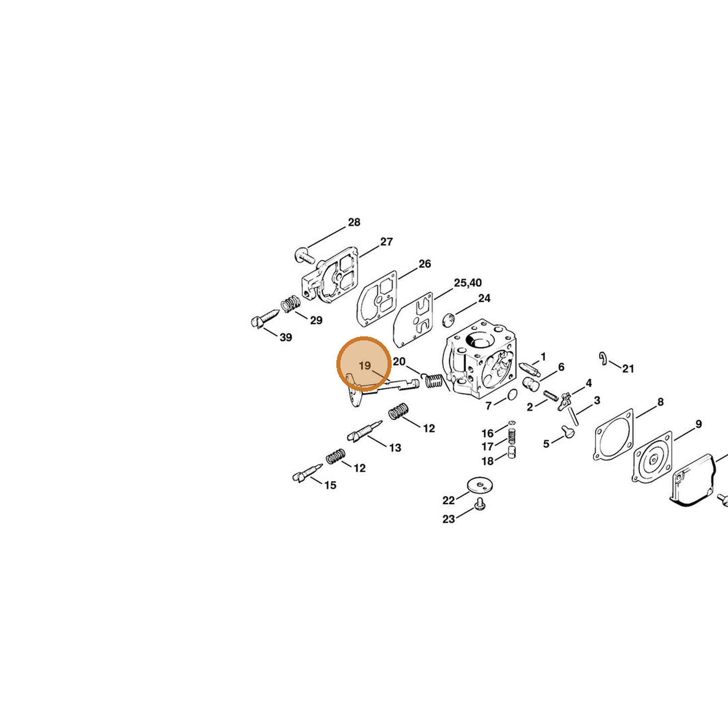 STIHL part 1120-120-7102 — IPL diagram snippet (6x zoom, amber highlight)
