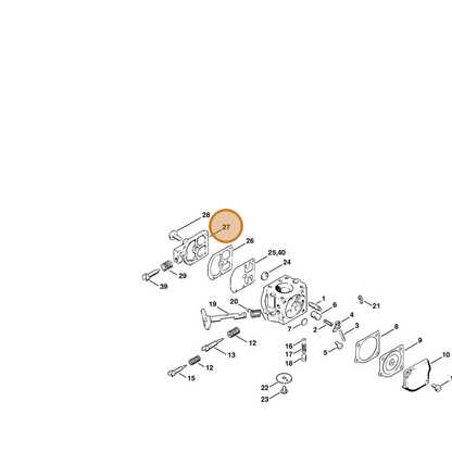 STIHL part 1120-121-0801 — IPL diagram snippet (6x zoom, amber highlight)