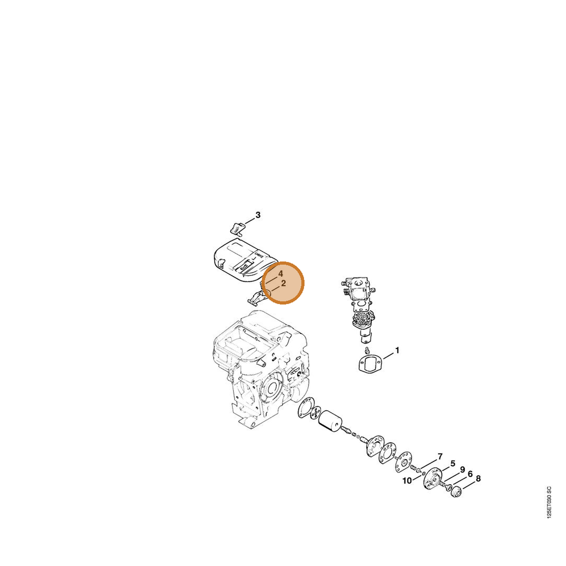 STIHL part 1120-121-2901 — IPL diagram snippet (6x zoom, amber highlight)