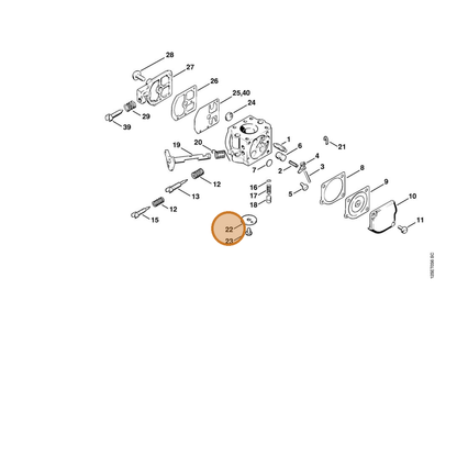 STIHL part 1120-121-3301 — IPL diagram snippet (6x zoom, amber highlight)