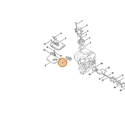 STIHL part 1120-121-7700 — IPL diagram snippet (6x zoom, amber highlight)