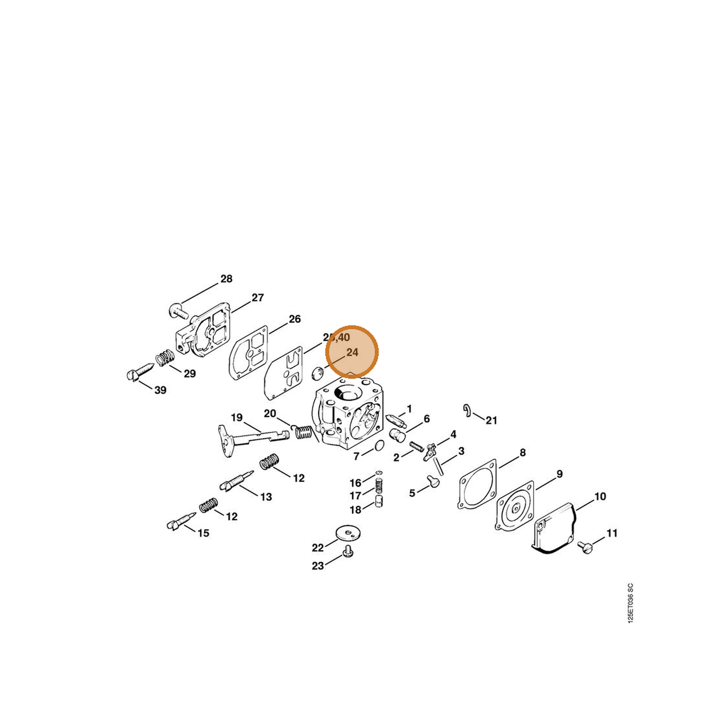 STIHL part 1120-121-7800 — IPL diagram snippet (6x zoom, amber highlight)