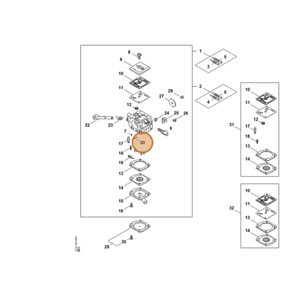 STIHL part 1120-121-9200 — IPL diagram snippet (6x zoom, amber highlight)