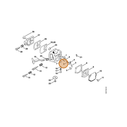 STIHL part 1120-122-3004 — IPL diagram snippet (6x zoom, amber highlight)