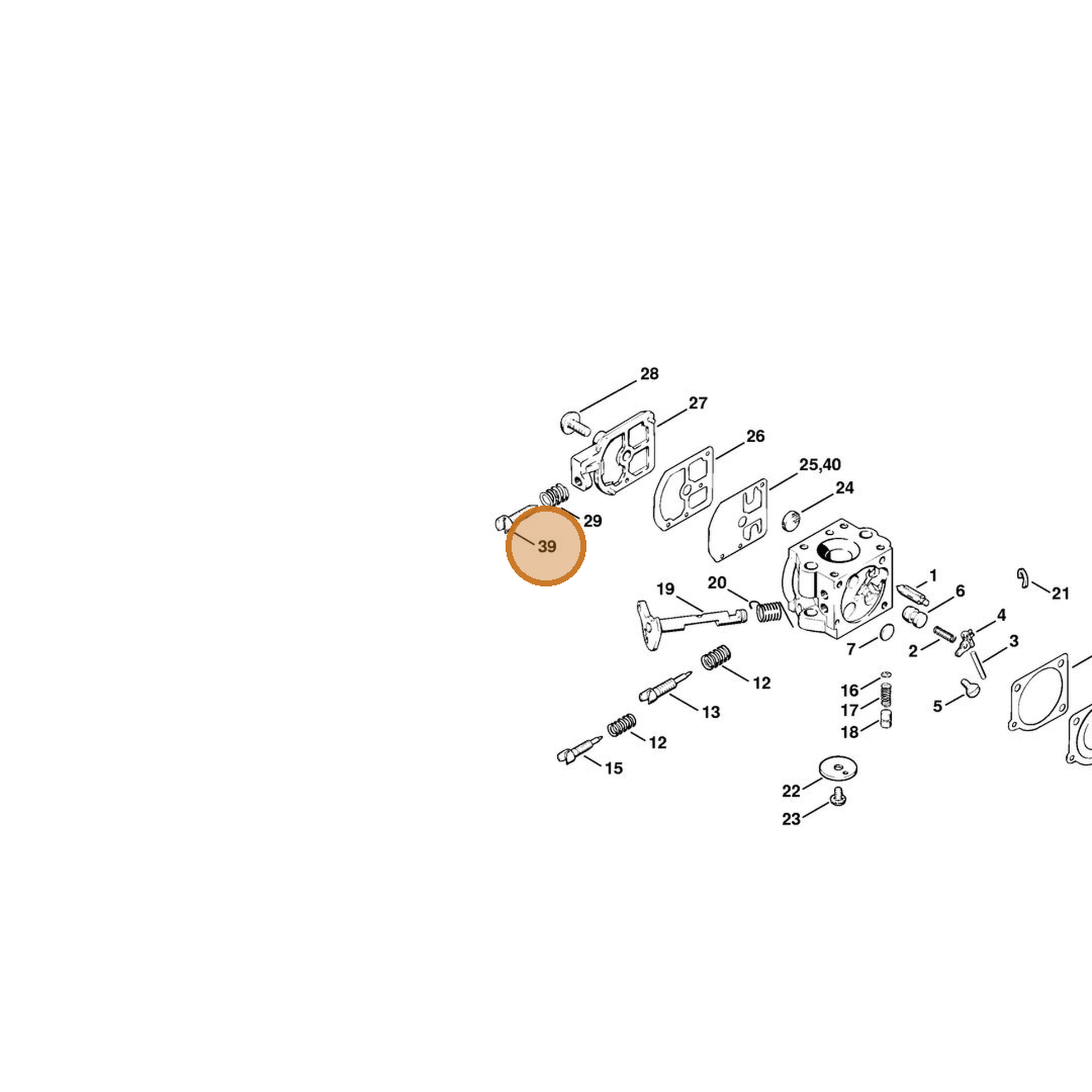 STIHL part 1120-122-6200 — IPL diagram snippet (6x zoom, amber highlight)