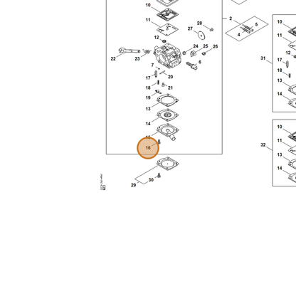 STIHL part 1120-122-6601 — IPL diagram snippet (6x zoom, amber highlight)