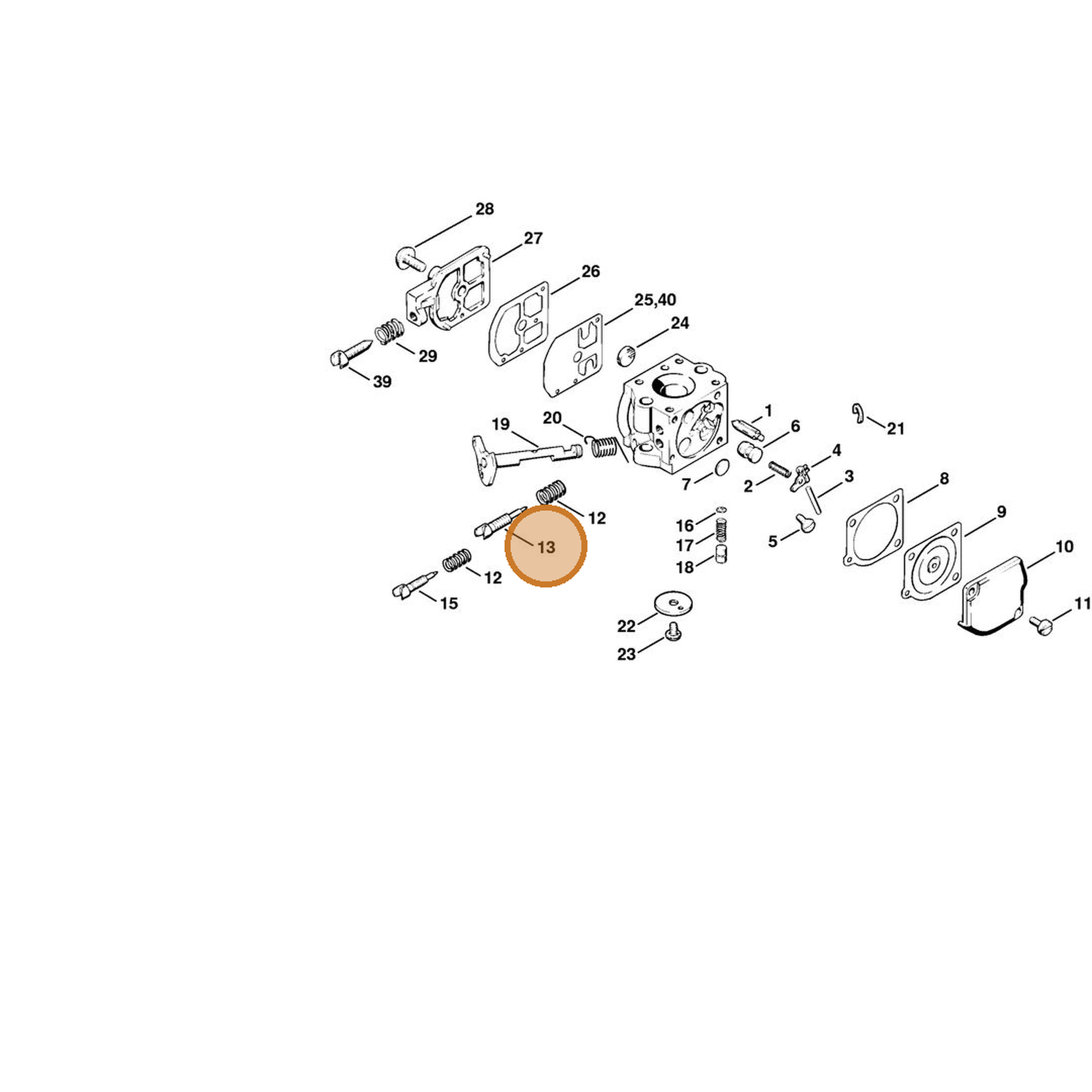 STIHL part 1120-122-6702 — IPL diagram snippet (6x zoom, amber highlight)