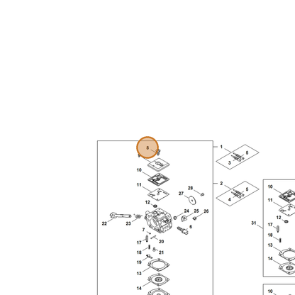 STIHL part 1120-122-7800 — IPL diagram snippet (6x zoom, amber highlight)