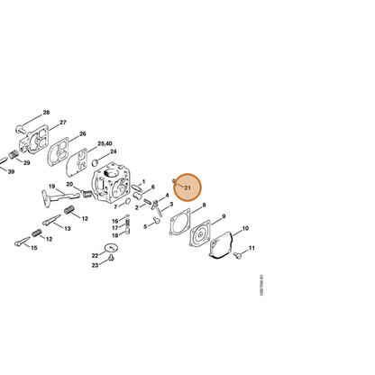 STIHL part 1120-122-9000 — IPL diagram snippet (6x zoom, amber highlight)