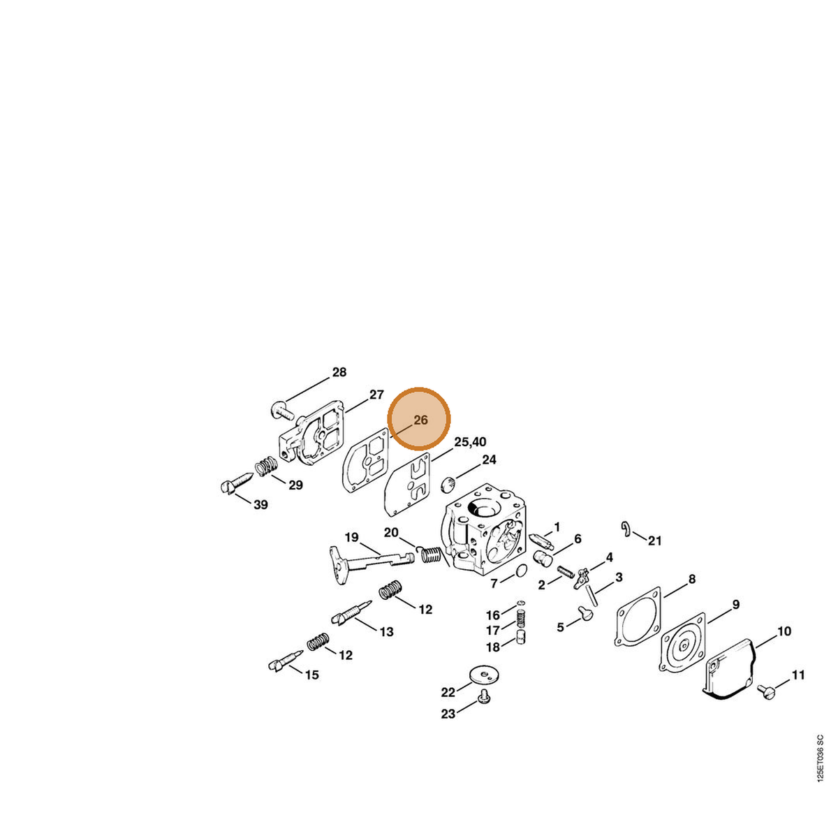 STIHL part 1120-129-0901 — IPL diagram snippet (6x zoom, amber highlight)
