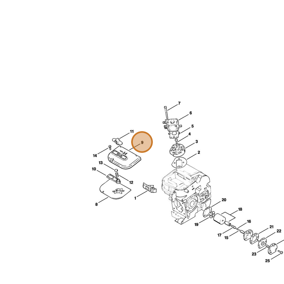 STIHL part 1120-140-1005 — IPL diagram snippet (6x zoom, amber highlight)