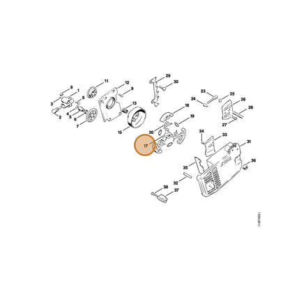 STIHL part 1120-162-3200 — IPL diagram snippet (6x zoom, amber highlight)