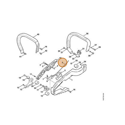 STIHL part 1120-180-1100 — IPL diagram snippet (6x zoom, amber highlight)