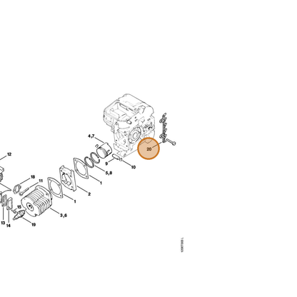 STIHL part 1120-664-0500 — IPL diagram snippet (6x zoom, amber highlight)