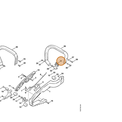 STIHL part 1120-791-7605 — IPL diagram snippet (6x zoom, amber highlight)