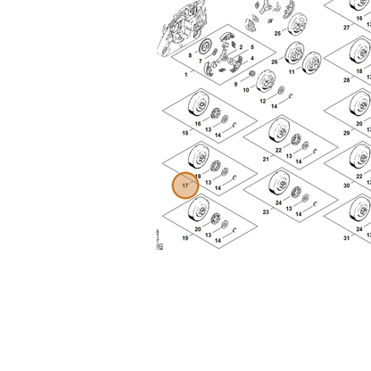 STIHL part 1121-007-1038 — IPL diagram snippet (6x zoom, amber highlight)