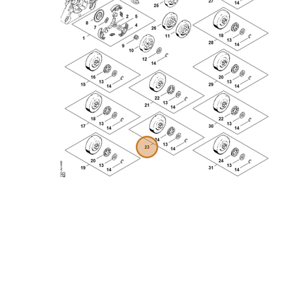 STIHL part 1121-007-1041 — IPL diagram snippet (6x zoom, amber highlight)