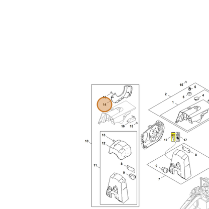 STIHL part 1121-084-8202 — IPL diagram snippet (6x zoom, amber highlight)