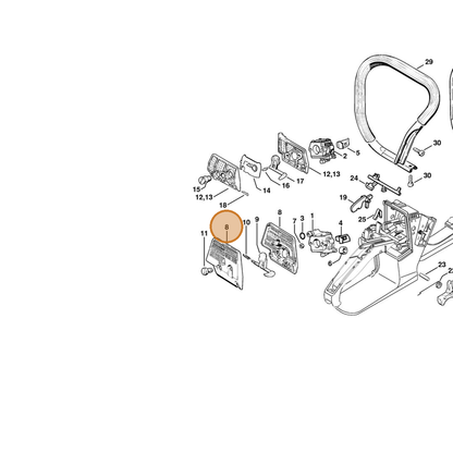 STIHL part 1121-120-1617 — IPL diagram snippet (6x zoom, amber highlight)