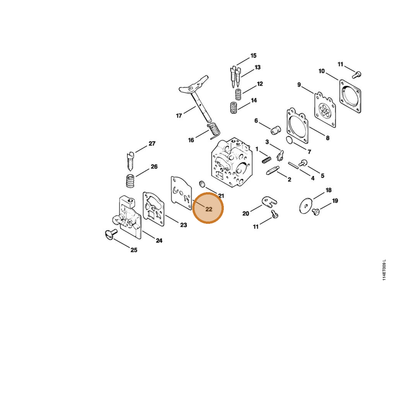STIHL part 1121-121-4801 — IPL diagram snippet (6x zoom, amber highlight)