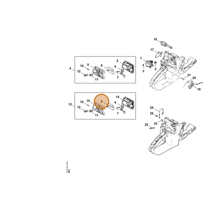 STIHL part 1121-121-7001 — IPL diagram snippet (6x zoom, amber highlight)