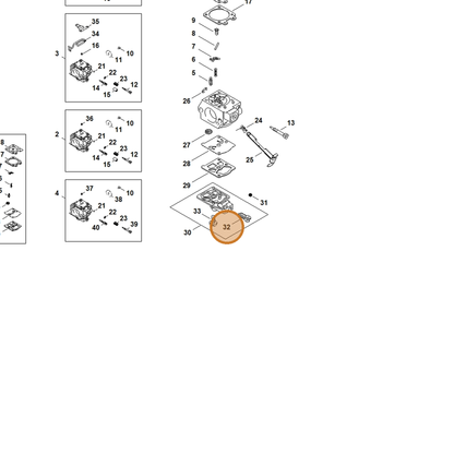 STIHL part 1121-122-6201 — IPL diagram snippet (6x zoom, amber highlight)