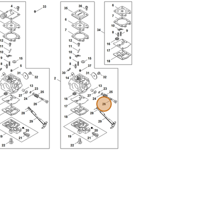 STIHL part 1121-122-6803 — IPL diagram snippet (6x zoom, amber highlight)