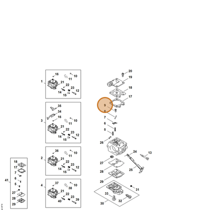 STIHL part 1121-122-7103 — IPL diagram snippet (6x zoom, amber highlight)