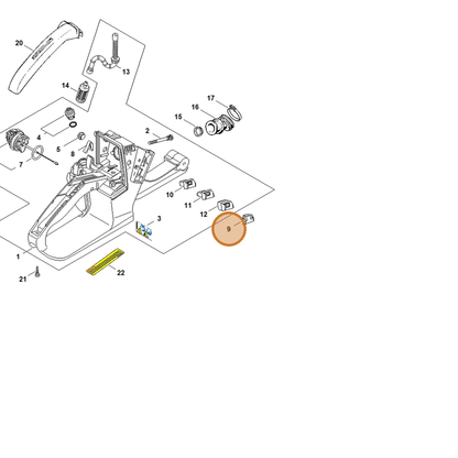 STIHL part 1121-123-7503 — IPL diagram snippet (6x zoom, amber highlight)